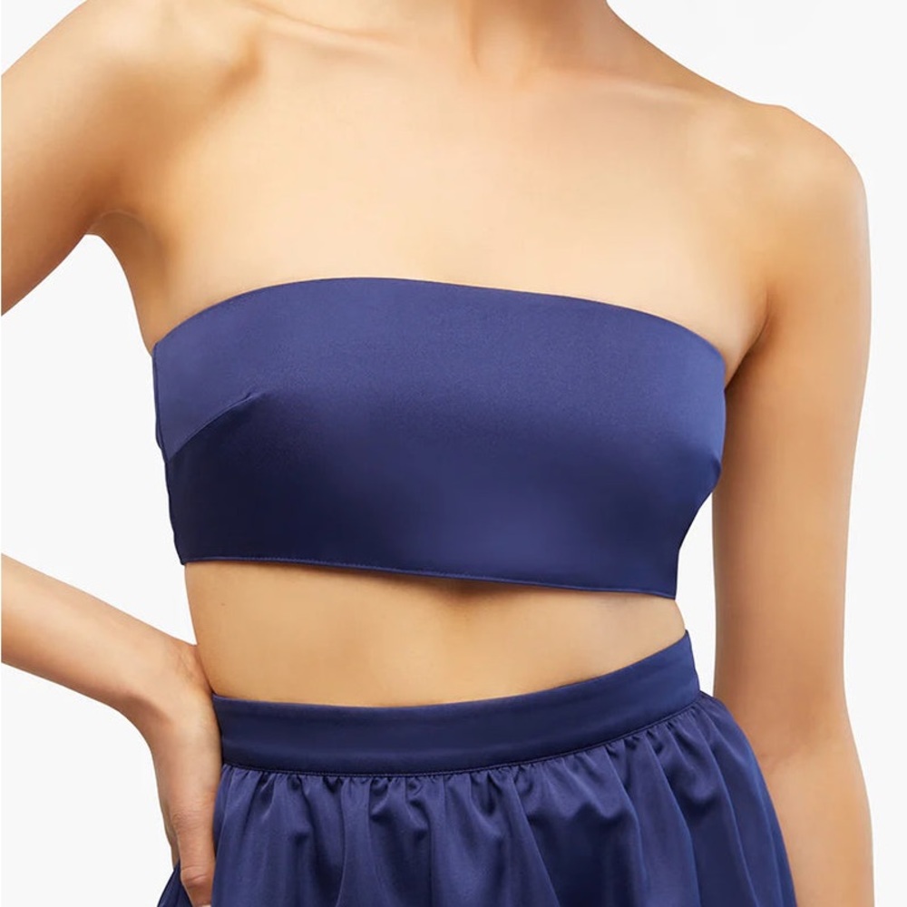 WEWOREWHAT BANDEAU TOP NAVY